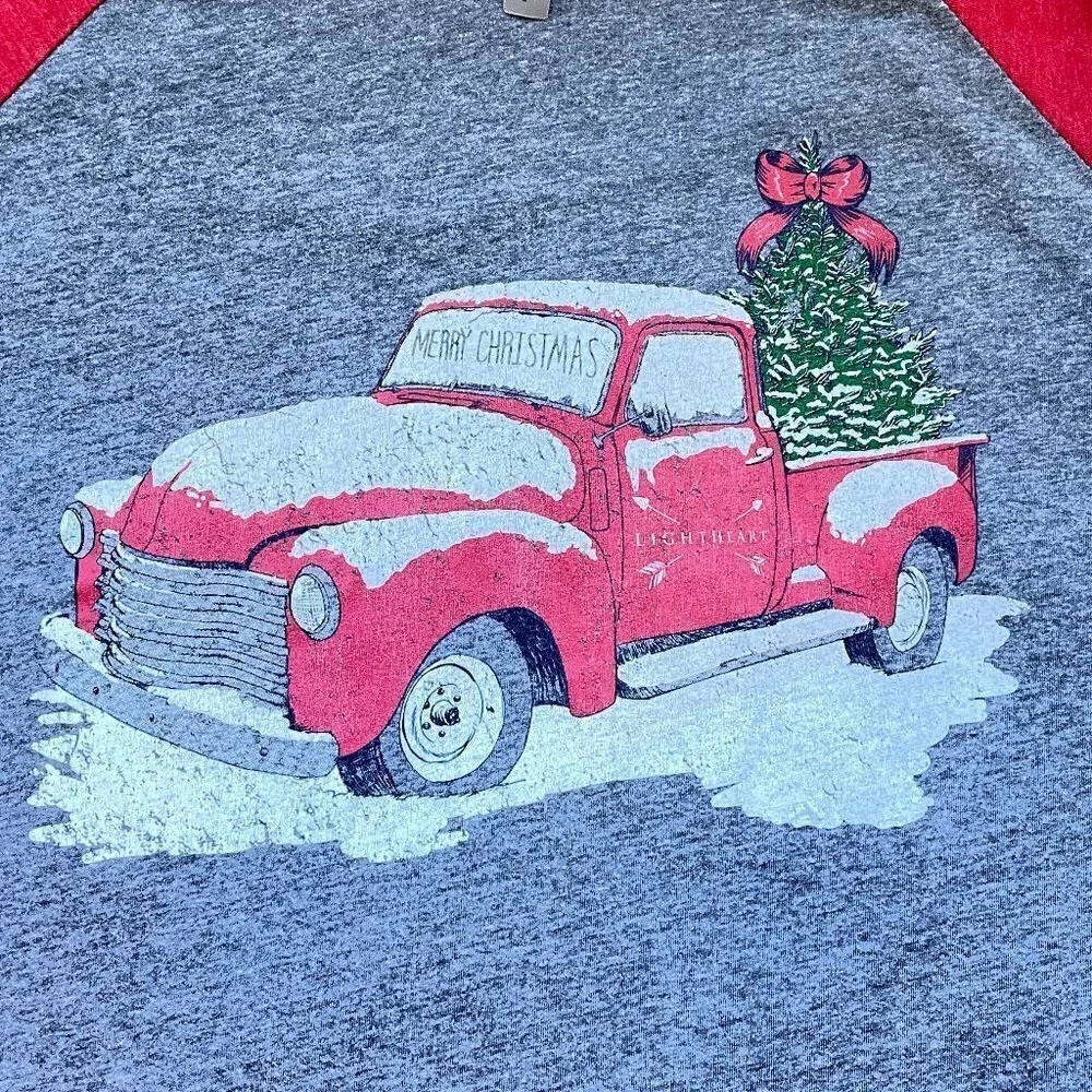 Christmas Scene Sleep Jersey Pickup Truck Christmas Tree Next Level Vintage Look